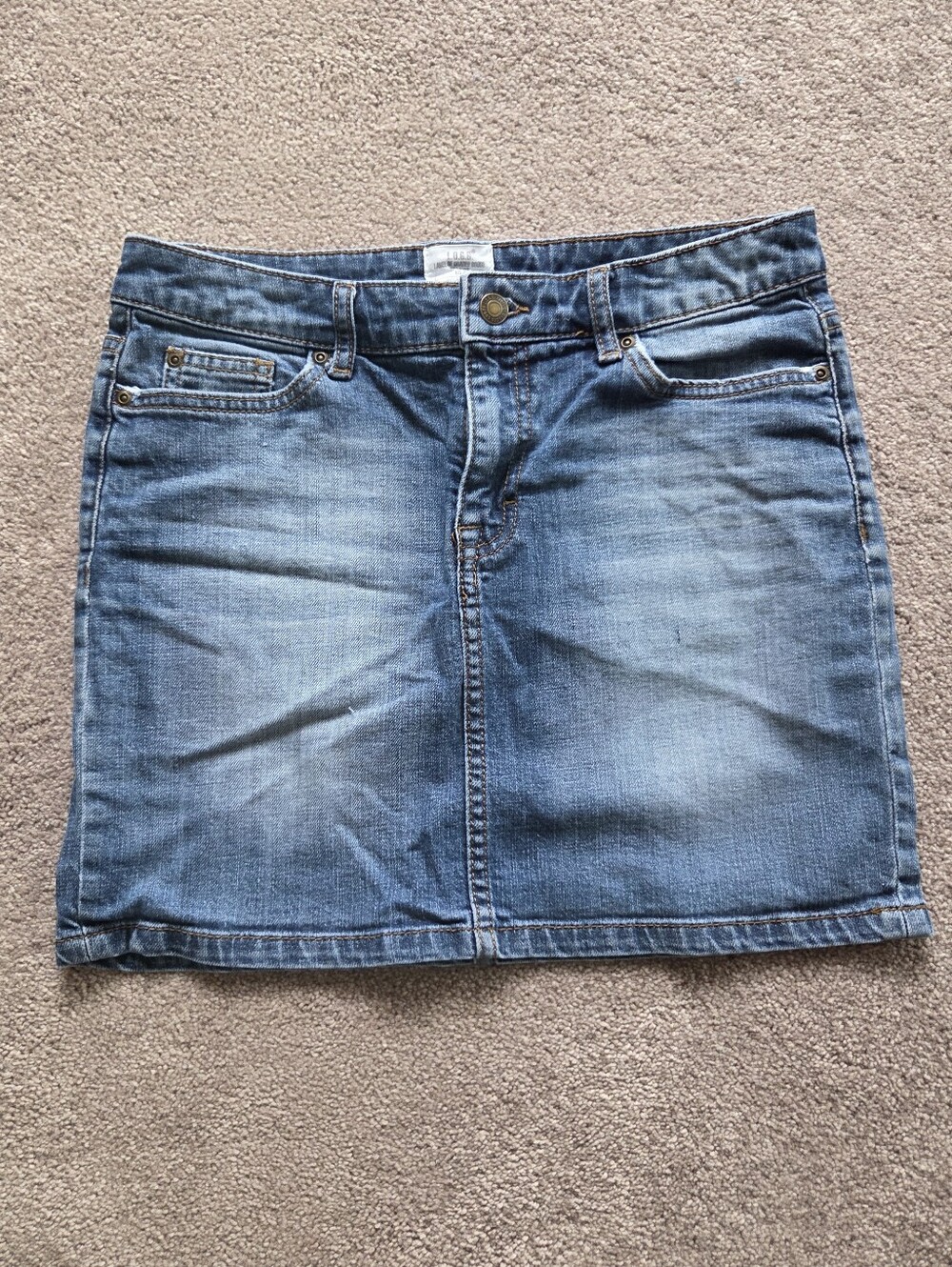 Classic Light Wash Denim Mini Skirt
